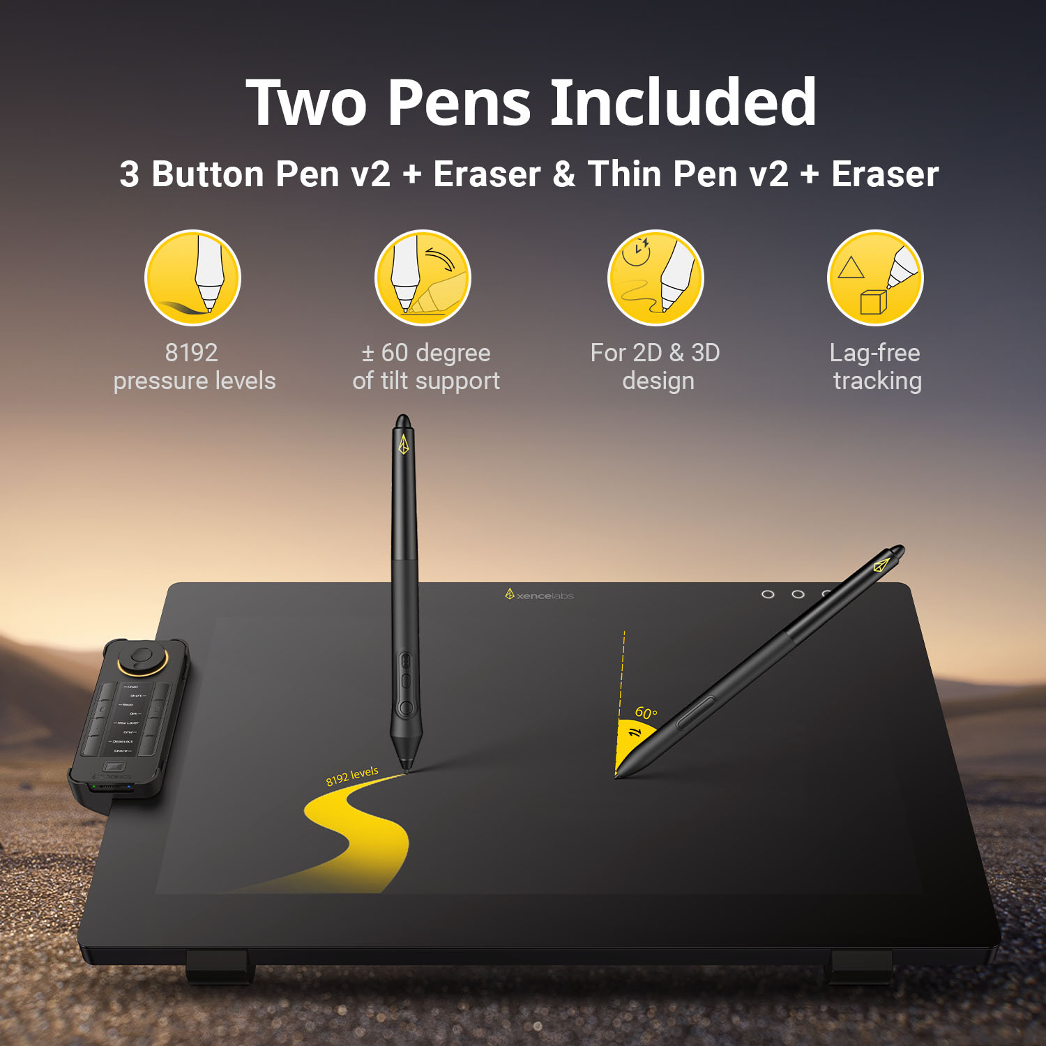 Xencelabs Thin Pen V2 For Pen Display 24, Black 