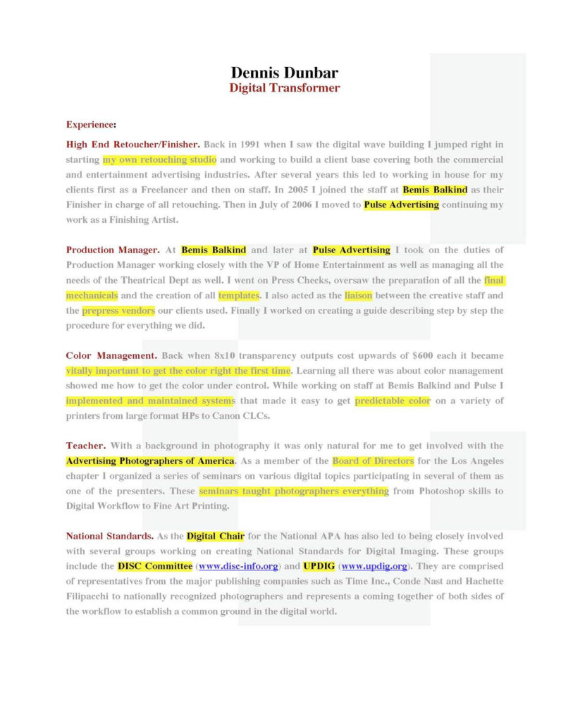 Microsoft Word - DDunbar Resume 2008.doc